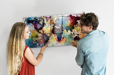 Tableau magnétique enfant Carte à l'aquarelle