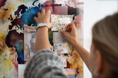Tableau magnétique enfant Carte à l'aquarelle