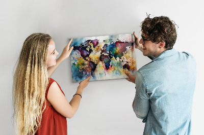 Tableau magnétique enfant Carte à l'aquarelle