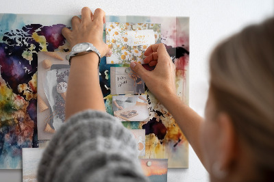 Tableau magnétique enfant Carte à l'aquarelle