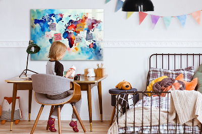 Tableau magnétique enfant Carte peinte