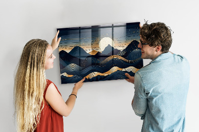 Tableau pour magnet Paysage au coucher du soleil