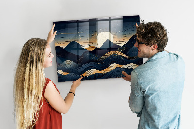 Tableau pour magnet Paysage au coucher du soleil