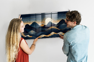 Tableau pour magnet Paysage au coucher du soleil