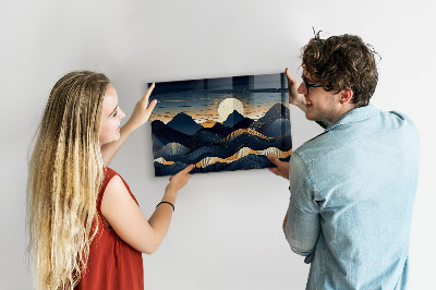 Tableau pour magnet Paysage au coucher du soleil