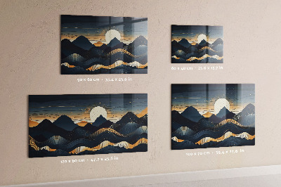 Tableau pour magnet Paysage au coucher du soleil