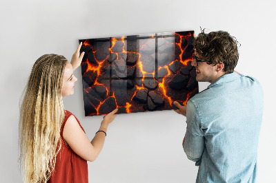 Tableau mural magnétique Volcan de lave