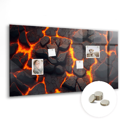 Tableau mural magnétique Volcan de lave