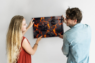 Tableau mural magnétique Volcan de lave