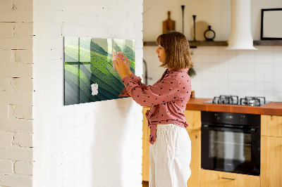 Tableau aimanté horizontal Champs verts abstraits