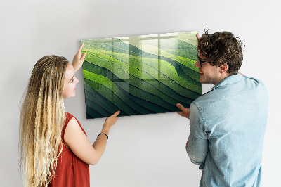 Tableau aimanté horizontal Champs verts abstraits