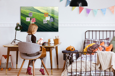 Tableau aimanté horizontal Champs verts abstraits