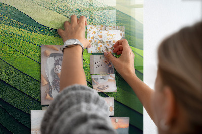 Tableau aimanté horizontal Champs verts abstraits