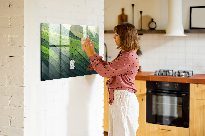 Tableau aimanté horizontal Champs verts abstraits