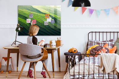 Tableau aimanté horizontal Champs verts abstraits