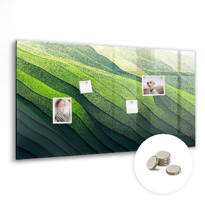 Tableau aimanté horizontal Champs verts abstraits