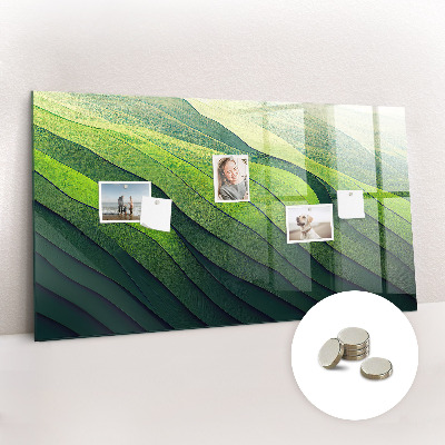Tableau aimanté horizontal Champs verts abstraits