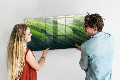 Tableau aimanté horizontal Champs verts abstraits