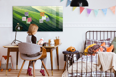 Tableau aimanté horizontal Champs verts abstraits