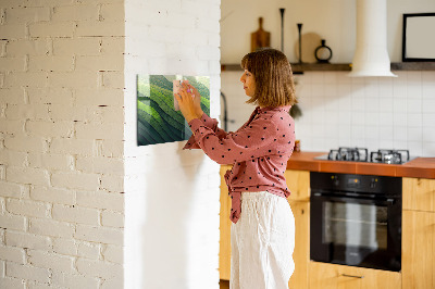 Tableau aimanté horizontal Champs verts abstraits