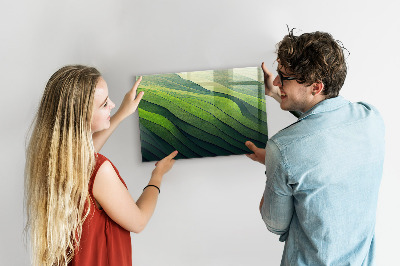 Tableau aimanté horizontal Champs verts abstraits