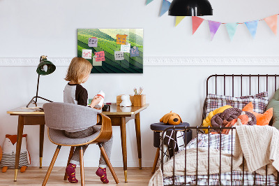 Tableau aimanté horizontal Champs verts abstraits