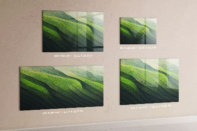 Tableau aimanté horizontal Champs verts abstraits