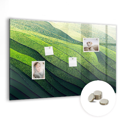 Tableau aimanté horizontal Champs verts abstraits