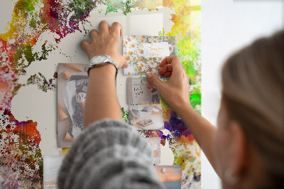 Tableau magnétique enfant Carte du monde à l'aquarelle