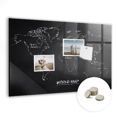 Tableau magnétique enfant Carte du monde des pays