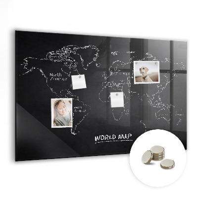 Tableau magnétique enfant Carte du monde des pays