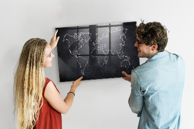 Tableau pour magnet Contour de la carte du monde