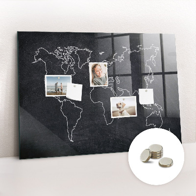 Tableau pour magnet Contour de la carte du monde