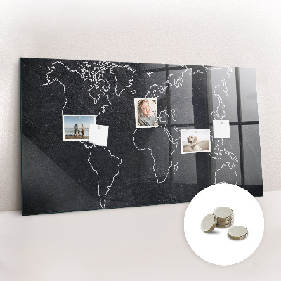 Tableau pour magnet Contour de la carte du monde