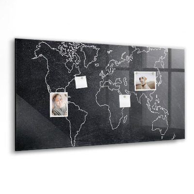 Tableau pour magnet Contour de la carte du monde