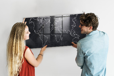 Tableau pour magnet Contour de la carte du monde