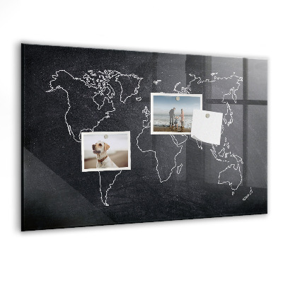 Tableau pour magnet Contour de la carte du monde