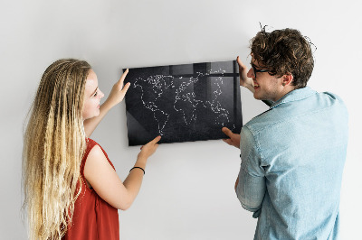 Tableau pour magnet Contour de la carte du monde