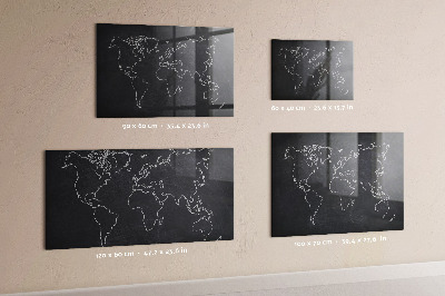 Tableau pour magnet Contour de la carte du monde