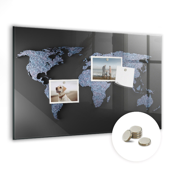 Tableau magnétique enfant carte du monde 3D