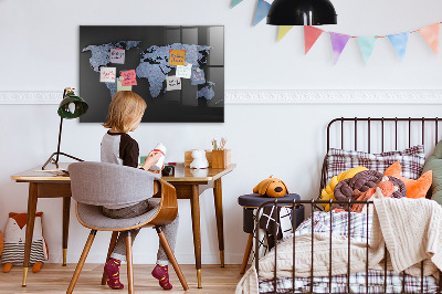 Tableau magnétique enfant carte du monde 3D