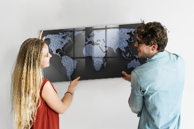 Tableau magnétique enfant carte du monde 3D