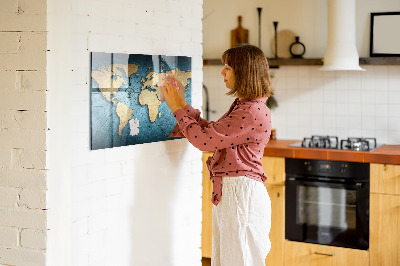 Tableau magnétique enfant carte du monde 3D