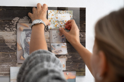 Tableau pour magnet Carte du monde sur bois