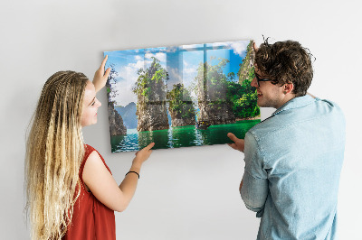 Tableau aimanté horizontal Lac arbres nature