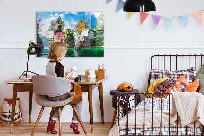 Tableau aimanté horizontal Lac arbres nature