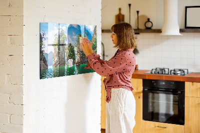 Tableau aimanté horizontal Lac arbres nature