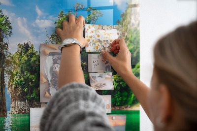 Tableau aimanté horizontal Lac arbres nature