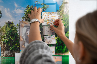 Tableau aimanté horizontal Lac arbres nature