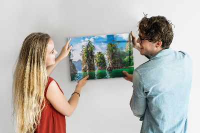 Tableau aimanté horizontal Lac arbres nature